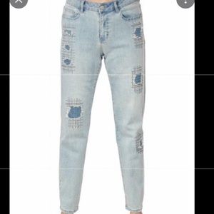 NEW CARRÈ NOIR RHINESTONE JEANS S/S